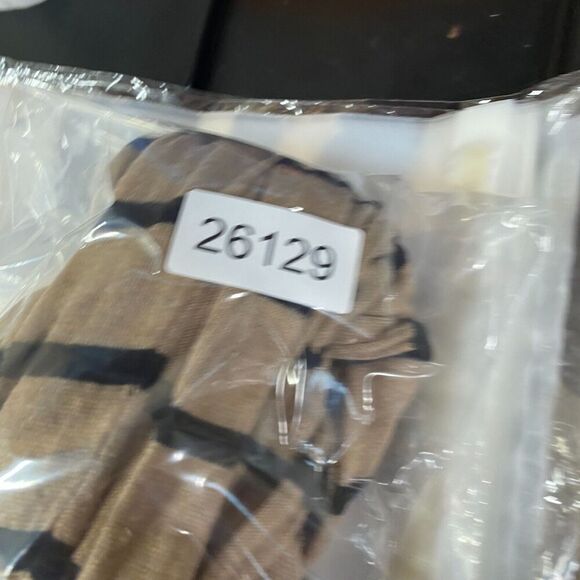 Halogen Sweater Pullover Women S Small Beige Striped Knit Turtleneck Cotton - Picture 9 of 9